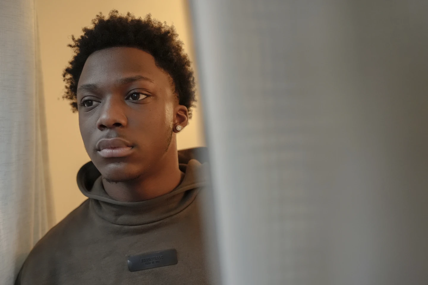 Camden Lee at his family's apartment in Brooklyn